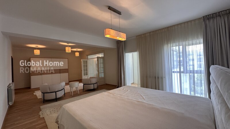 Herastrau  apartament 4 camere + terasa  complet mobilat & utilat  parcare